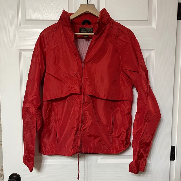 Eddie Bauer Other - Eddie Bauer Mens Red Nylon Zip Up Windbreaker Jacket Size Medium